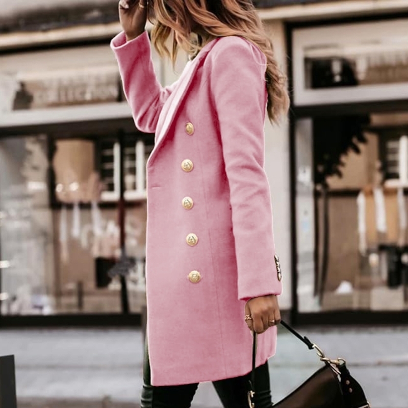 Damskie jesienne zimowe płaszc – Wool Coat Peacoat recenzja i cena